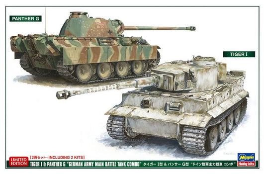 KIT DA MONTARE IN SCALA COMPATIBILE CON TIGER I & PANTHER G 2 KITS IN BOX KIT 1:72 HASEGAWA HA30067