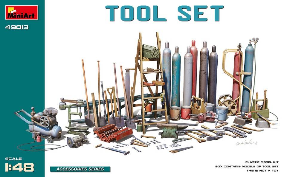 KIT À ASSEMBLER À L'ÉCHELLE COMPATIBLE AVEC LE KIT D'OUTILS 1:48 MODÈLE MINIART MIN49013