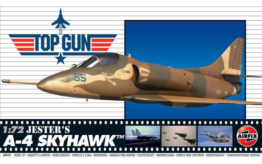 KIT DE MONTAGE À L'ÉCHELLE COMPATIBLE AVEC TOP GUN JESTERS A-4 SKYHAWK KIT 1:72 AIRFIX A00501