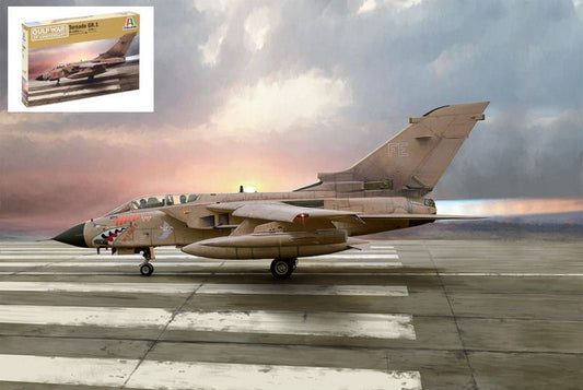 KIT DE MONTAGE À L'ÉCHELLE COMPATIBLE AVEC TORNADO GR.1 RAF 1991 KIT GULF WAR 1:72 ITALERI IT1384