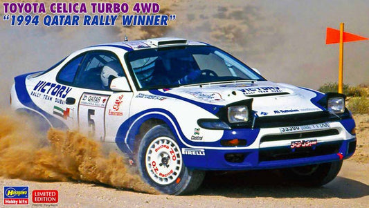 KIT DE MONTAGE À L'ÉCHELLE COMPATIBLE AVEC TOYOTA CELICA TURBO 4WD 1994 QATAR RALLY KIT 1:24 HASEGAWA HA20578