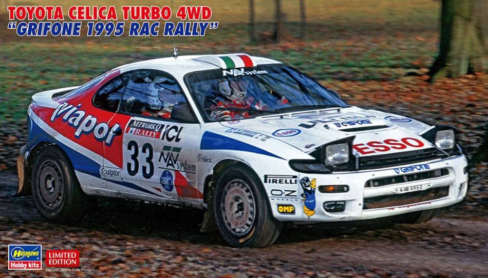 KIT DE MONTAGE À L'ÉCHELLE COMPATIBLE AVEC TOYOTA CELICA TURBO 4WD GRIFONE 1995 RAC RALLY KIT 1:24 HASEGAWA HA20594