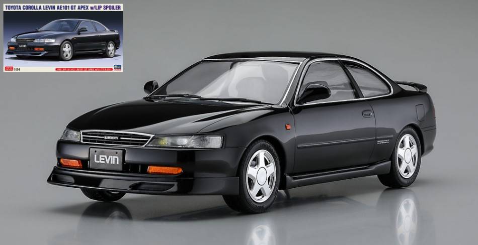 KIT DE MONTAGE À L'ÉCHELLE COMPATIBLE AVEC TOYOTA COROLLA LEVIN AE101 GT APEX AVEC KIT SPOILER À LÈVRES 1:24 HASEGAWA HA20582