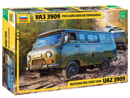 SCALE ASSEMBLY KIT COMPATIBLE WITH UAZ 3909 RUSSIAN MILITARY VAN KIT 1:35 ZVEZDA Z3644