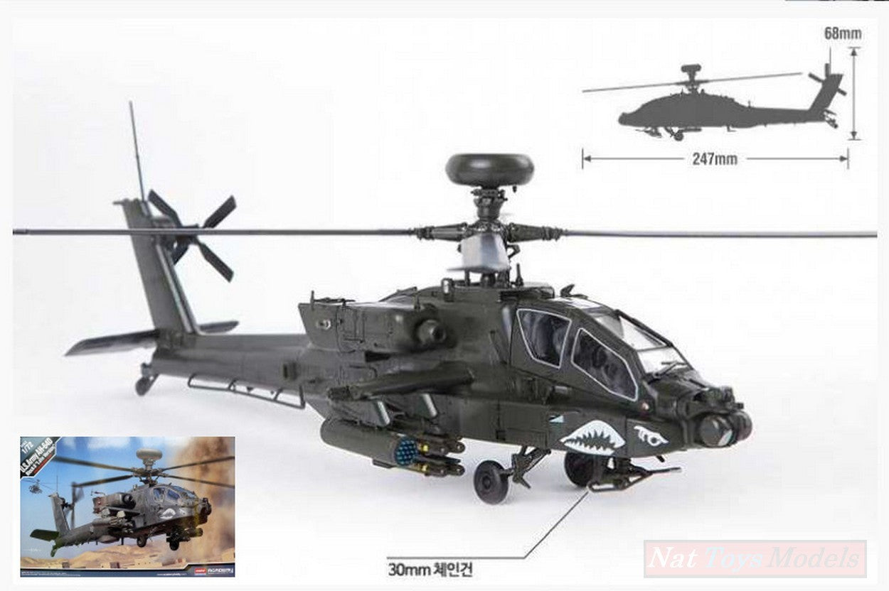 KIT DE MONTAGE COMPATIBLE AVEC US ARMY AH-64D BLOCK II KIT VERSION TARDIVE 1:72 KIT 1:72 ACADEMY ACD12551