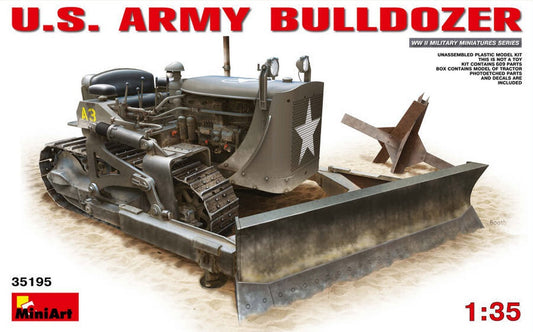 KIT D'ASSEMBLAGE À L'ÉCHELLE COMPATIBLE AVEC LE KIT BULLDOZER DE L'ARMÉE AMÉRICAINE 1:35 MINIART MIN35195