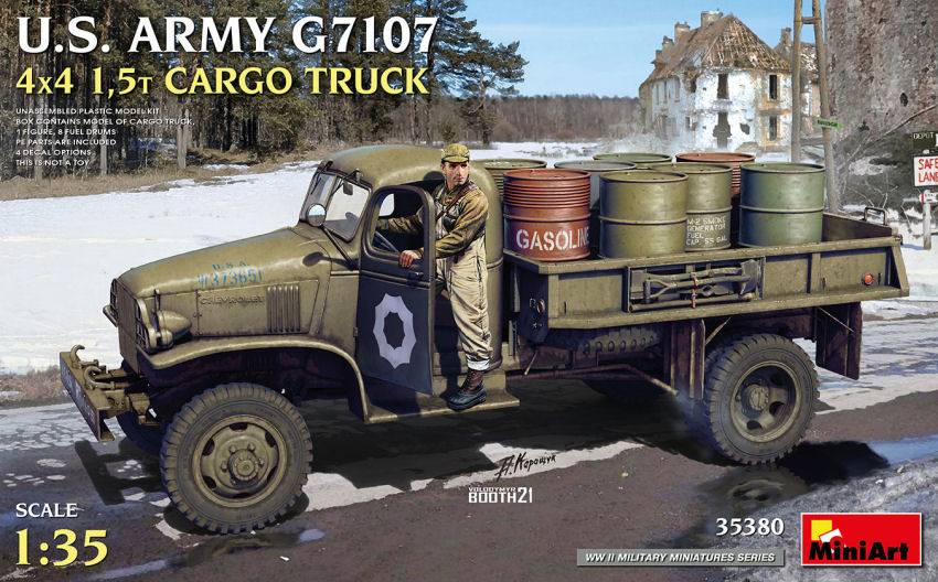 KIT DA MONTARE IN SCALA COMPATIBILE CON US ARMY G7107 4x4 1,5t CARGO TRUCK KIT 1:35 MINIART MIN35380
