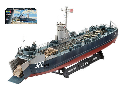 KIT DA MONTARE IN SCALA COMPATIBILE CON US NAVY LANDING SHIP MEDIUM KIT 1:144 REVELL RV05169
