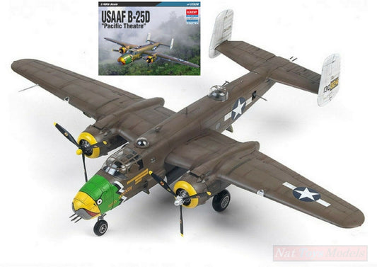 KIT D'ASSEMBLAGE À L'ÉCHELLE COMPATIBLE AVEC LE KIT DE THÉÂTRE PACIFIQUE USAAF B-25D 1:48 ACADEMY ACD12328