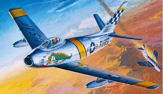 KIT D'ASSEMBLAGE À L'ÉCHELLE COMPATIBLE AVEC LE KIT DE GUERRE DE CORÉE USAF F-86F 1:72 ACADEMY ACD12546