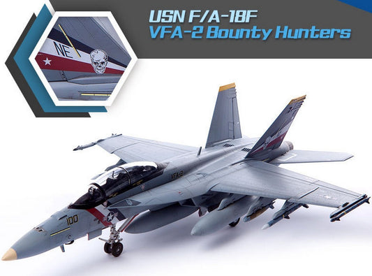 KIT D'ASSEMBLAGE À L'ÉCHELLE COMPATIBLE AVEC LE KIT DES CHASSEURS DE PRIMES USN F/A-18F VFA-2 1:72 ACADEMY ACD12567