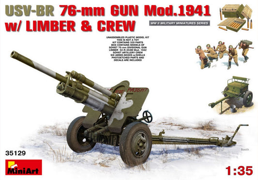 KIT DE MONTAGE À L'ÉCHELLE COMPATIBLE AVEC LE PISTOLET USV-BR 76mm MOD.1941 KIT 1:35 MINIART MIN35129