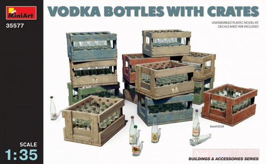 KIT DE MONTAGE À L'ÉCHELLE COMPATIBLE AVEC LES BOUTEILLES DE VODKA AVEC CAISSES KIT 1:35 MINIART MIN35577