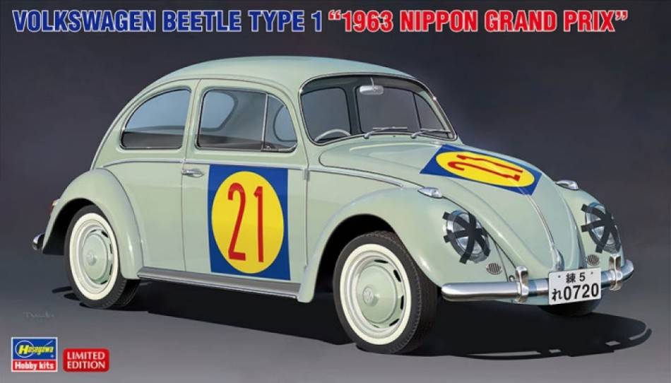 KIT DA MONTARE IN SCALA COMPATIBILE CON VW BEETLE TYPE 1 1963 NIPPON GRAND PRIX  KIT 1:24 HASEGAWA HA20623