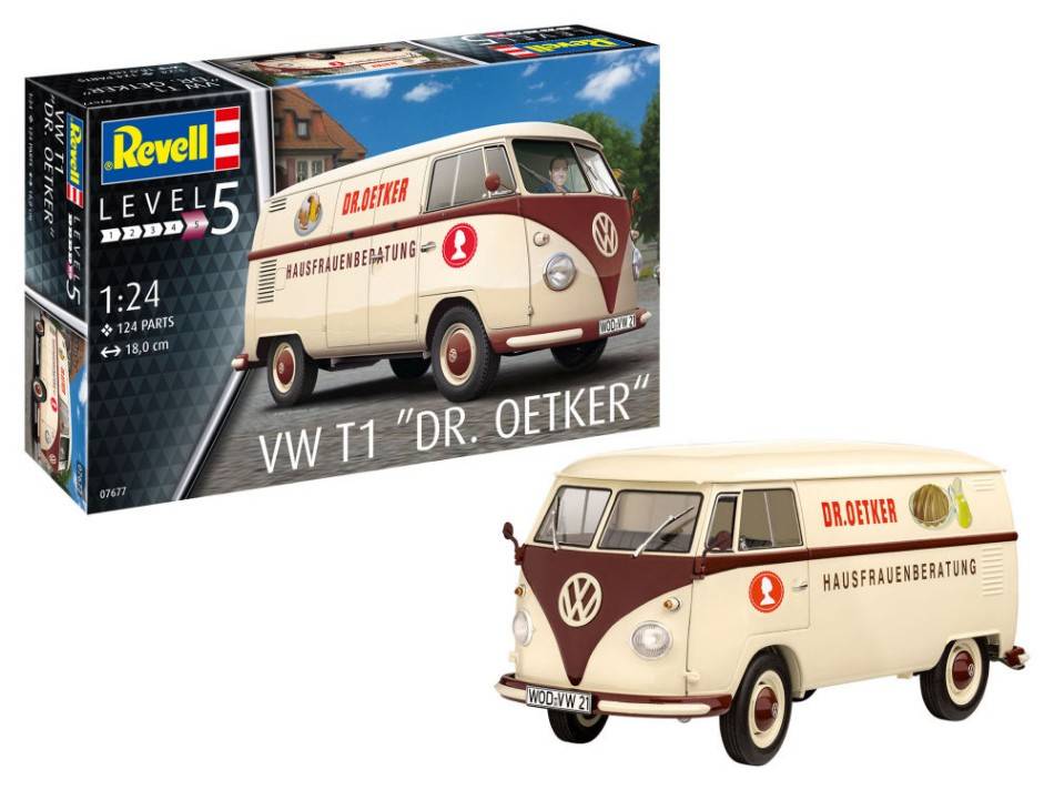 KIT DA MONTARE IN SCALA COMPATIBILE CON VW T1 "DR.OETKER" KIT 1:24 REVELL RV07677