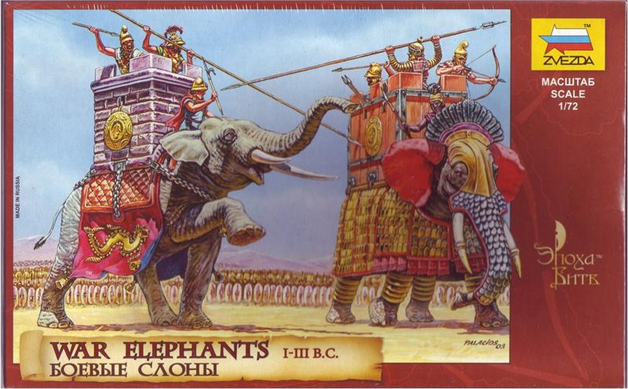 KIT DIE CAST SCALE MODEL IN SCALA WAR ELEPHANTS SOLDATINI KIT 1:72 ...
