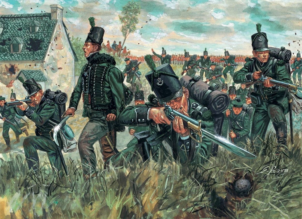 KIT DE MONTAGE À L'ÉCHELLE COMPATIBLE AVEC WATERLOO 200 ANS BRITISH 95TH REG.GREEN JACKET KIT 1:72 ITALERI IT6083