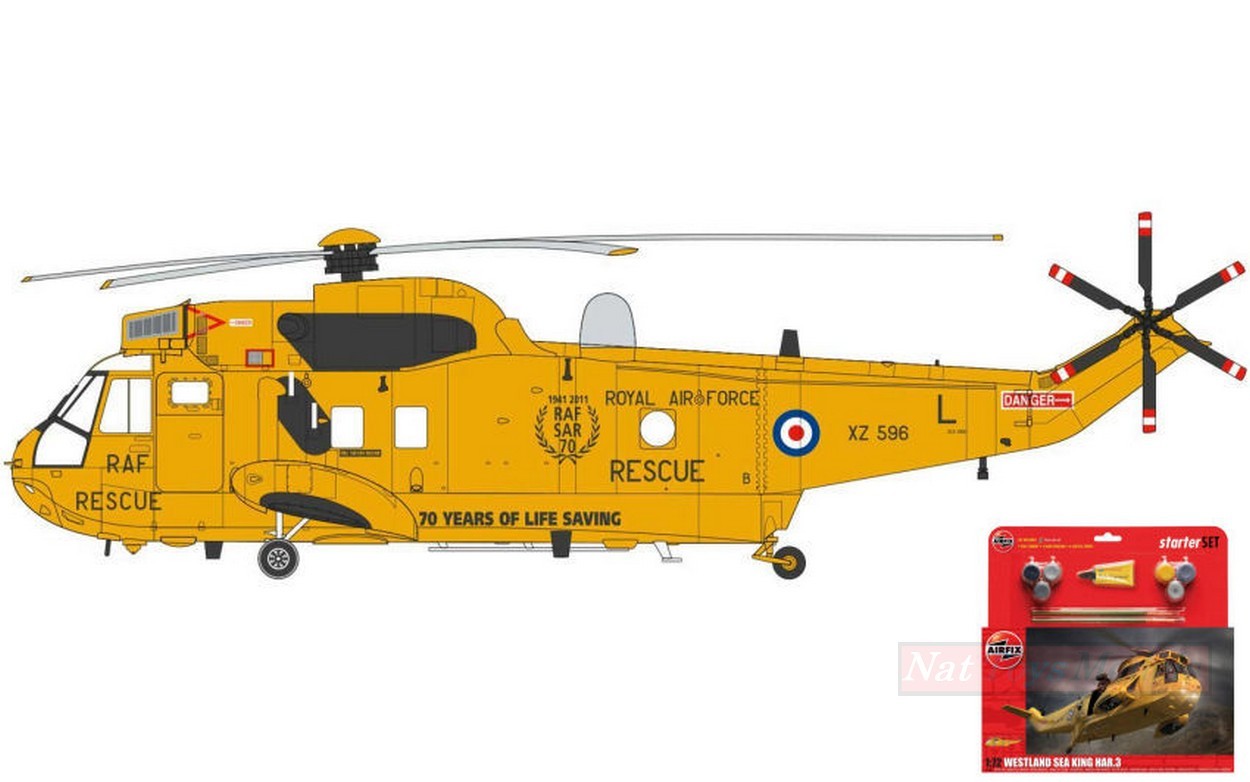 KIT DE MONTAGE À L'ÉCHELLE COMPATIBLE AVEC LE KIT WESTLAND SEA KING HAR.3 1:72 AIRFIX AX55307