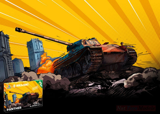 KIT DE MONTAGE À L'ÉCHELLE COMPATIBLE AVEC WORLD OF TANKS PZKPFW.V PANTHER KIT 1:72 ITALERI IT34104