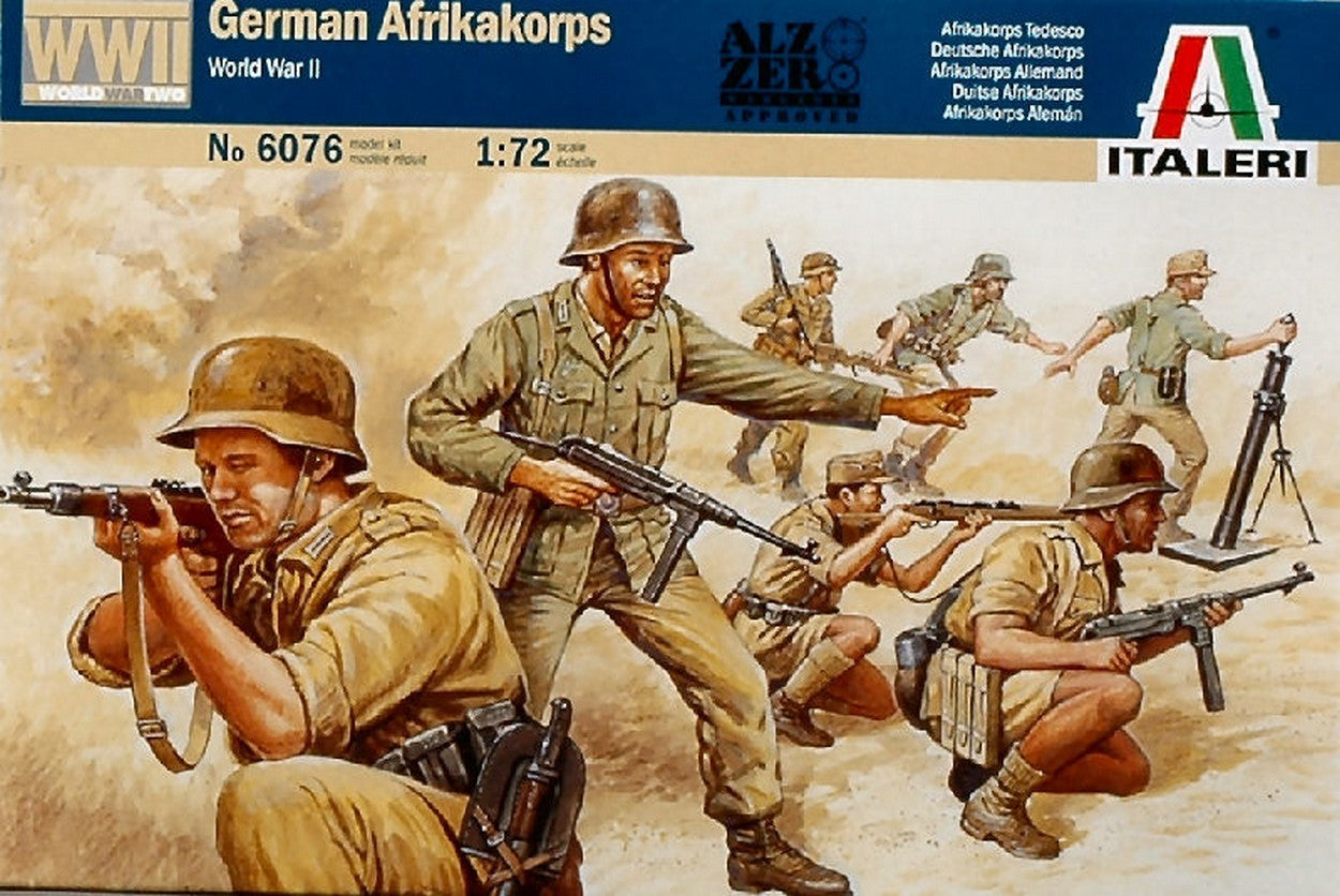 KIT DA MONTARE IN SCALA COMPATIBILE CON WW II GERMAN AFRIKA KORPS KIT 1:72 ITALERI IT6076