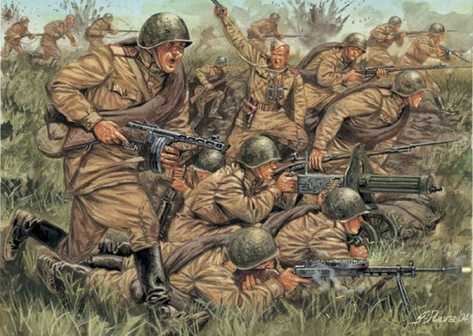 KIT D'ASSEMBLAGE À L'ÉCHELLE COMPATIBLE AVEC LE KIT D'INFANTERIE RUSSE DE LA SECONDE GUERRE MONDIALE 1:72 ITALERI IT6057