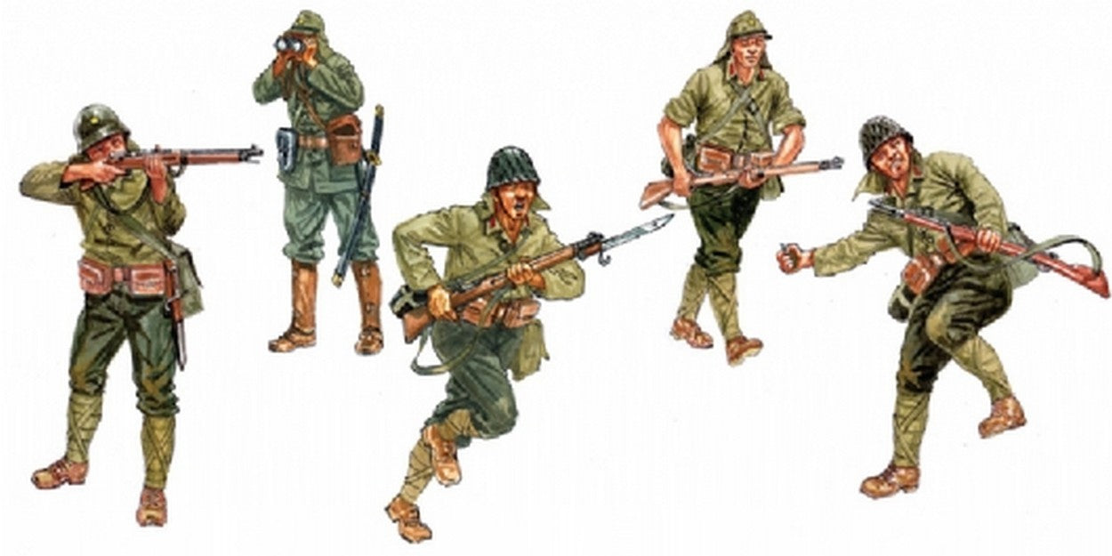 KIT DA MONTARE IN SCALA COMPATIBILE CON WWII JAPANESE INFANTRY KIT 1:72 ITALERI IT6170