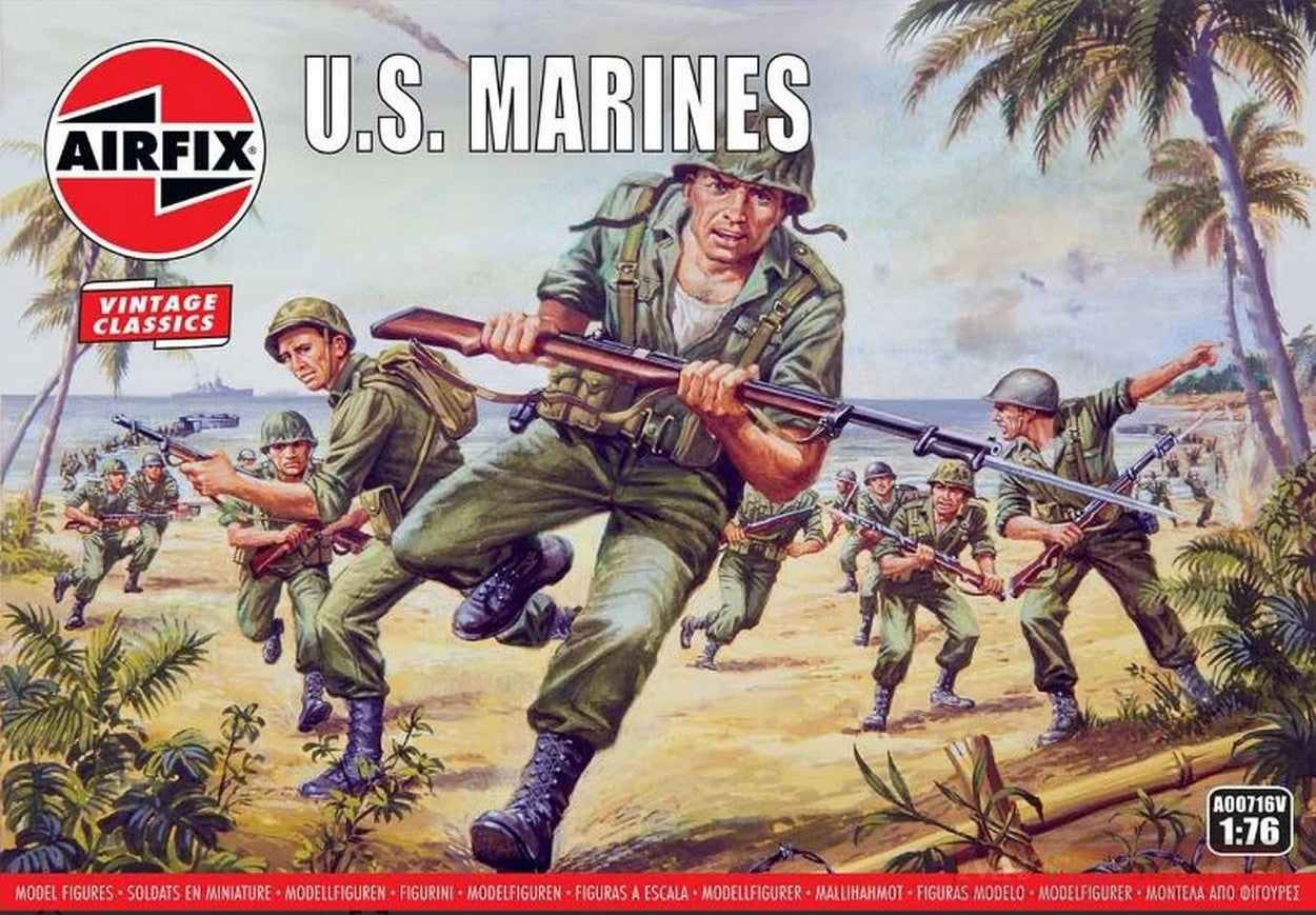 KIT D'ASSEMBLAGE À L'ÉCHELLE COMPATIBLE AVEC LE KIT DES MARINES AMÉRICAINS DE LA SECONDE GUERRE MONDIALE 1:76 AIRFIX A00716V