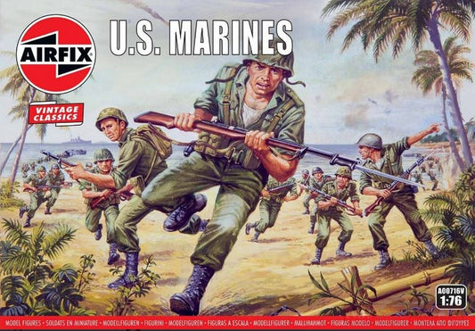 KIT D'ASSEMBLAGE À L'ÉCHELLE COMPATIBLE AVEC LE KIT DES MARINES AMÉRICAINS DE LA SECONDE GUERRE MONDIALE 1:76 AIRFIX A00716V