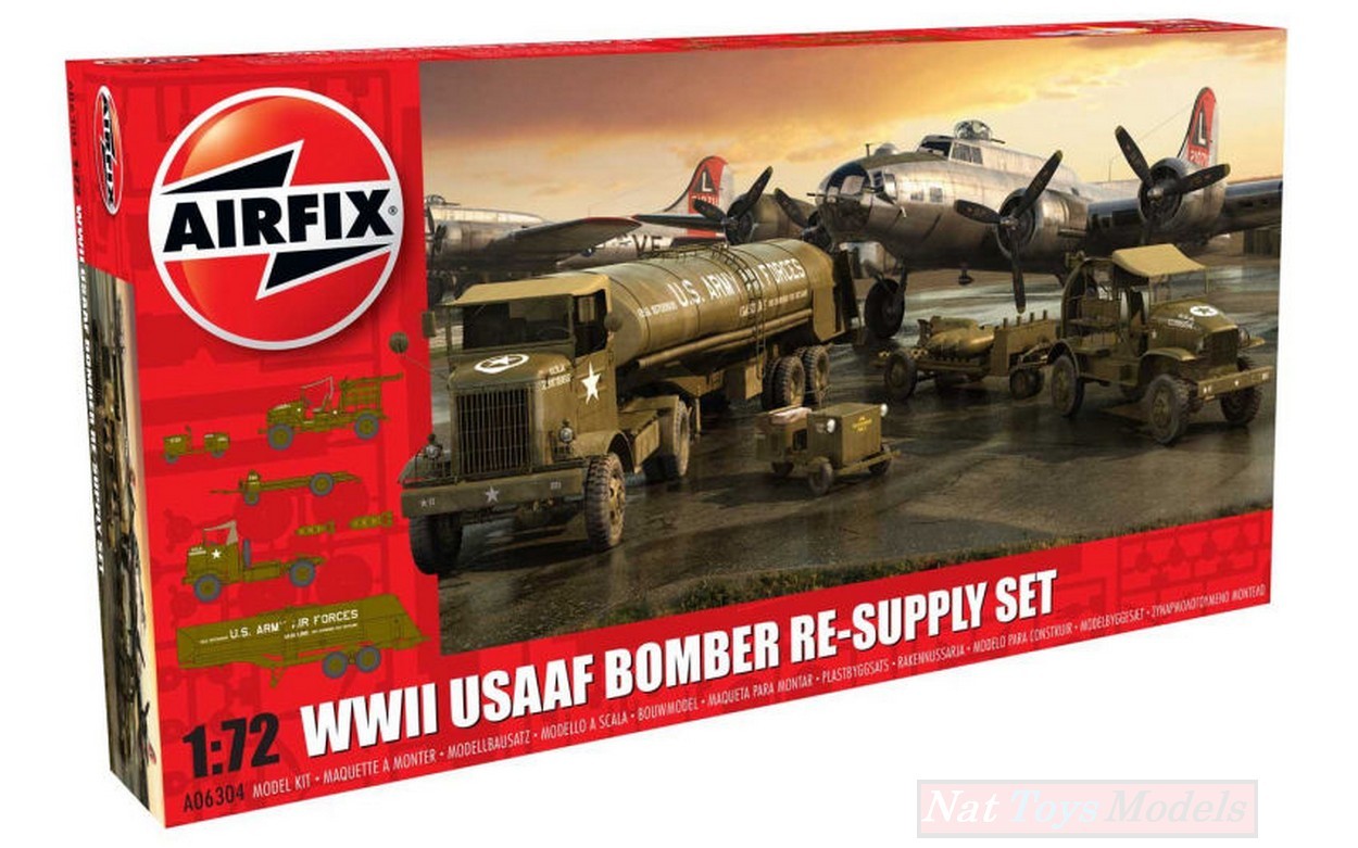 KIT DA MONTARE IN SCALA COMPATIBILE CON WWII USAAF BOMBER RE-SUPPLY SET KIT 1:72 AIRFIX AX6304