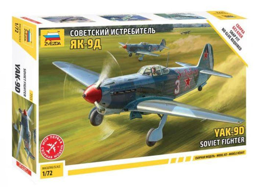 KIT D'ASSEMBLAGE À L'ÉCHELLE COMPATIBLE AVEC LE KIT DE CHASSEUR SOVIÉTIQUE YAK-9 1:72 ZVEZDA Z7313