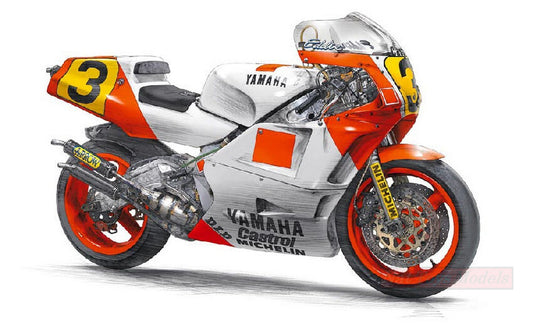 SCALE ASSEMBLY KIT COMPATIBLE WITH YAMAHA YZR500 E.LAWSON 1988 N.3 WORLD CHAMPION 500cc KIT 1:12 HASEGAWA HGSBK3