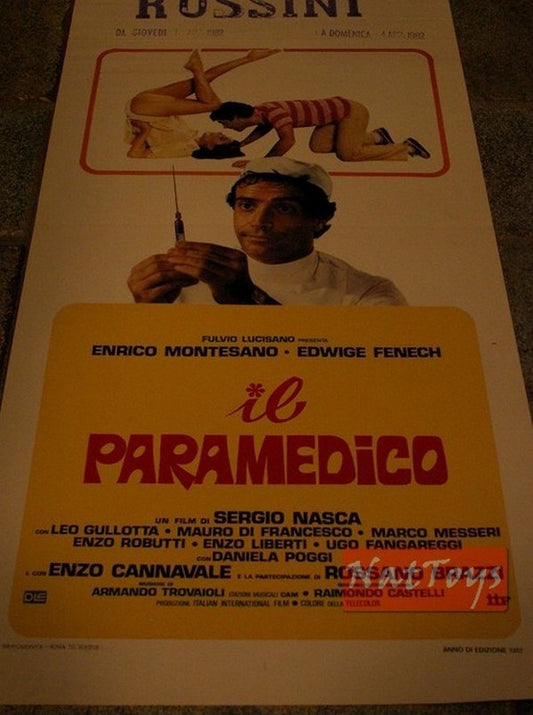 Film poster IL PARAMEDIC with E. Montesano Edwige Fenech Original Poster