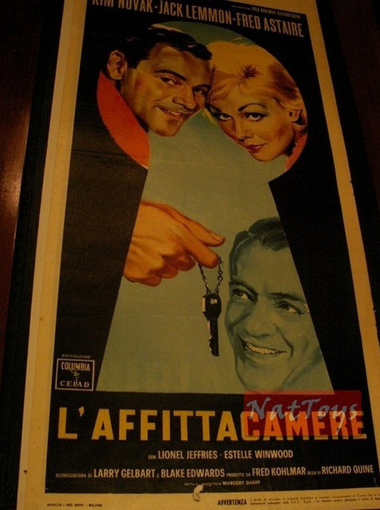 Locandina Film L'AFFITTACAMERE J. Lemon K. Novak F. Astaire 1962 Original Poster