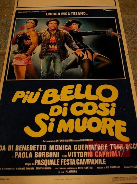 Movie Poster MORE BEAUTIFUL THAN THIS DIE Enrico Montesano Original Poster
