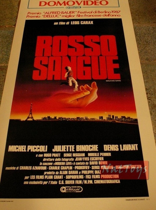 RED BLOOD Film Poster Michel Piccoli Juliette Binoche Original Poster