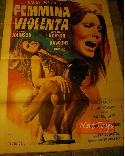 Manifesto Film FEMMINA VIOLENTA con Raquel Welch 1970 Original Poster