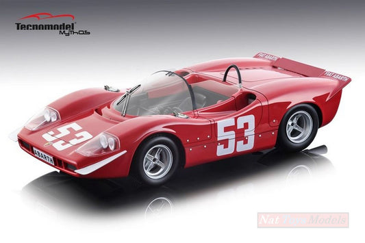 SCALE MODEL COMPATIBLE WITH ABARTH 2000 S N.53 WINNER IMOLA RACE TRUCK 1969 ORTNER-VAN LENNEP 1:18 TECNOMODEL TMD1858A