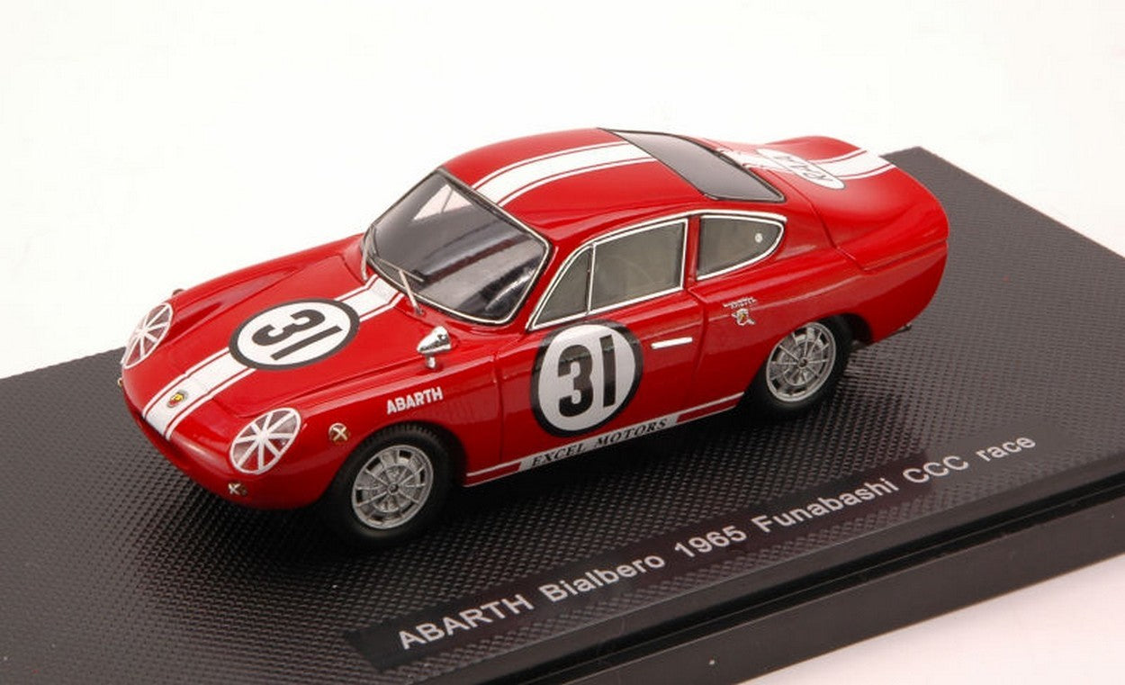 MODELLINO IN SCALA COMPATIBILE CON ABARTH BIALBERO 1965 N.31 FUNABASHI CCC RACE 1:43 EBBRO EB44464