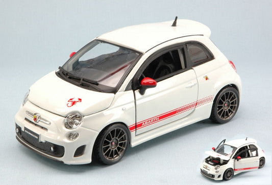 MODELLINO IN SCALA COMPATIBILE CON ABARTH NUOVA 500 ESSEESSE WHITE 1:24 BURAGO BU22121