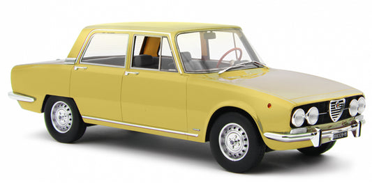 MODELLINO IN SCALA COMPATIBILE CON ALFA 2000 BERLINA 1971 PIPER YELLOW 1:18 LAUDO RACING LM141E