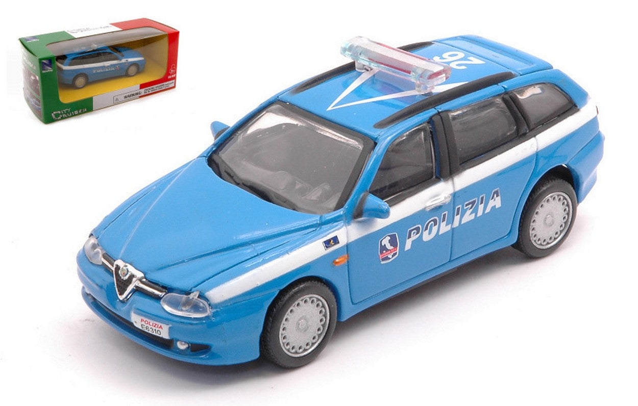 SCALE MODEL COMPATIBLE WITH ALFA ROMEO 156 SW POLIZIA 1:43 NEW RAY NY19843ALF
