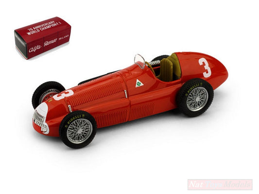 MODELLINO IN SCALA COMPATIBILE CON ALFA ROMEO 158 LUIGI FAGIOLI 1950 N.3 2nd BRITAIN GP LIM.70 PCS 1:43 BRUMM BM0036D