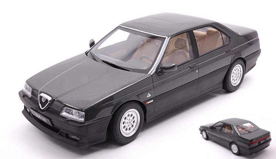 SCALE MODEL COMPATIBLE WITH ALFA ROMEO 164 Q4 1994 DARK GRAY METALLIC/BEIGE INTERIOR 1:18 TRIPLE 9 T9-1800325