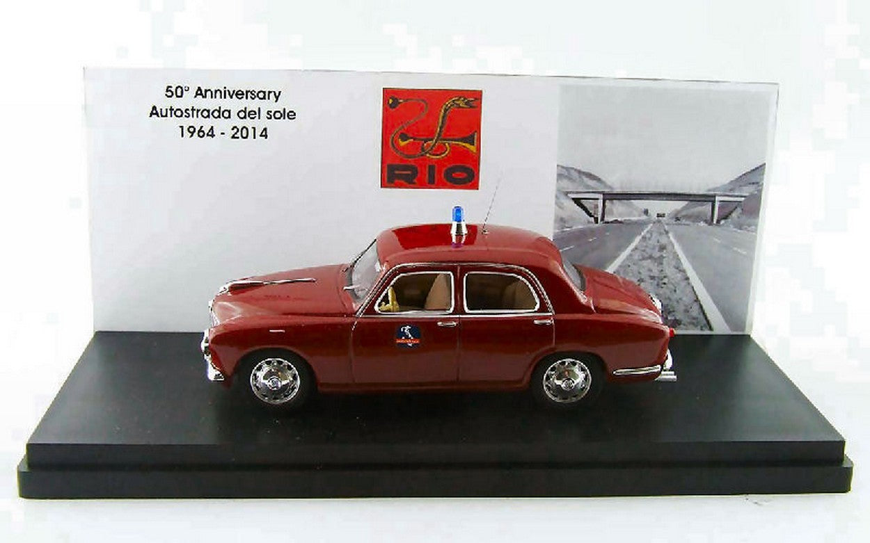 SCALE MODEL COMPATIBLE WITH ALFA ROMEO 1900 MOTORWAY POLICE 50th ANNIV.AUTOST.D.SOLE 1:43 RIO RI19642