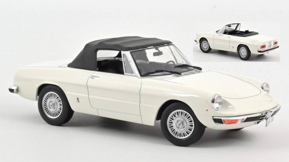 MODELLINO IN SCALA COMPATIBILE CON ALFA ROMEO 2000 SPIDER 1978 WHITE 1:18 NOREV NV187882