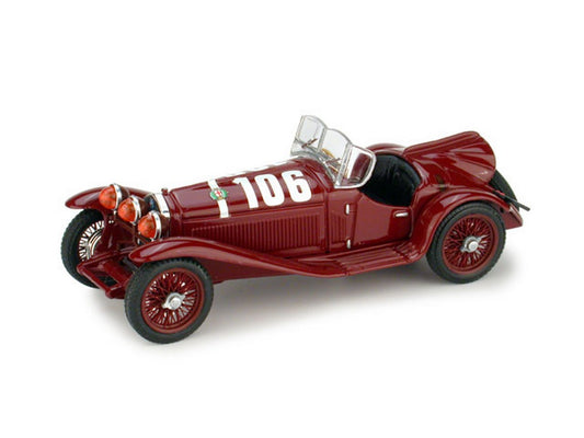 MODELLINO IN SCALA COMPATIBILE CON ALFA ROMEO 2300 N.106 WINNER MM 1932 B.BORZACCHINI-A.BIGNAMI 1:43 BRUMM BM0078
