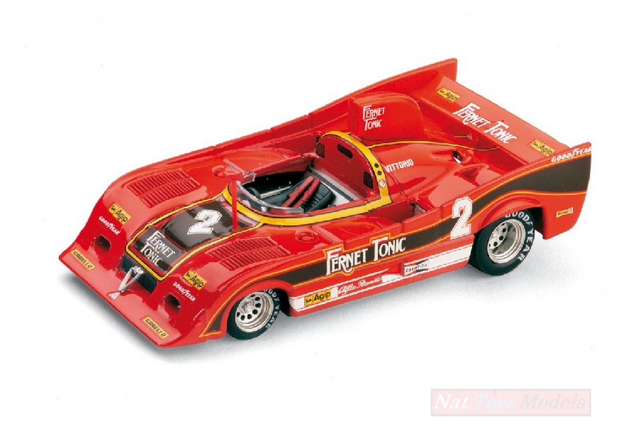 MODELLINO IN SCALA COMPATIBILE CON ALFA ROMEO 33 SC12 N.2 WINNER MONZA 1977 V.BRAMBILLA 1:43 BRUMM BM0282