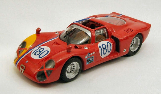 MODELLINO IN SCALA COMPATIBILE CON ALFA ROMEO 33.2 N.180 RETIRED TARGA FLORIO 1968 GOSSELIN-TROSCH 1:43 BEST MODEL BT9390