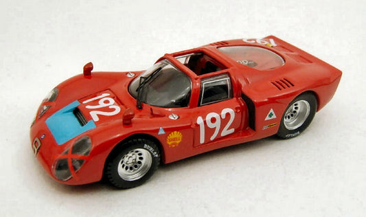 MODELLINO IN SCALA COMPATIBILE CON ALFA ROMEO 33.2 SP N.192 2nd TARGA FLORIO 1968 CASONI-BIANCHI 1:43 BEST MODEL BT9286