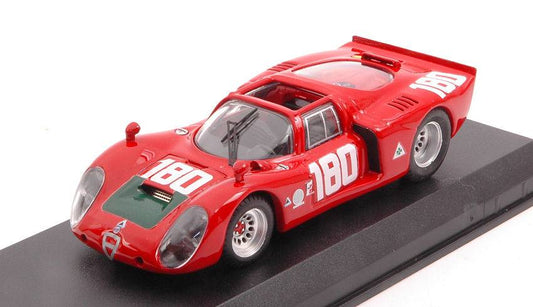MODELLINO IN SCALA COMPATIBILE CON ALFA ROMEO 33.2 TARGA FLORIO 1969 GALLI-GIUNTI 1:43 BEST MODEL BT9814